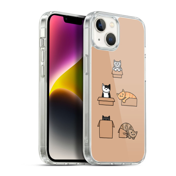 Beth Wilson Doodle Cats 2 Boxes Soft Gel Case for Apple iPhone 14 Plus & MagSafe