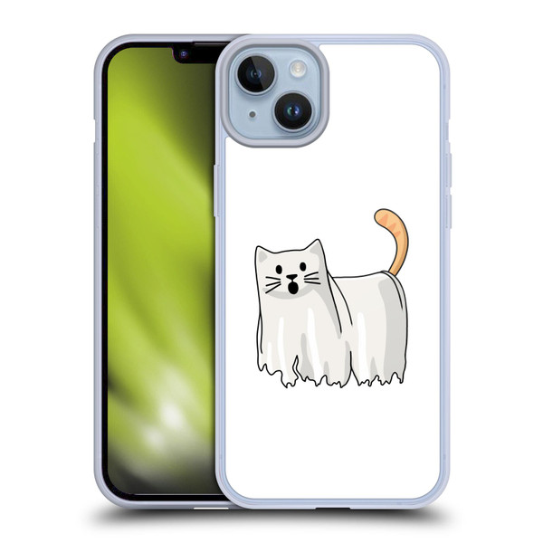 Beth Wilson Doodle Cats 2 Halloween Ghost Soft Gel Case for Apple iPhone 14 Plus
