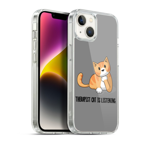 Beth Wilson Doodle Cats 2 Therapist Soft Gel Case for Apple iPhone 14 Plus & MagSafe