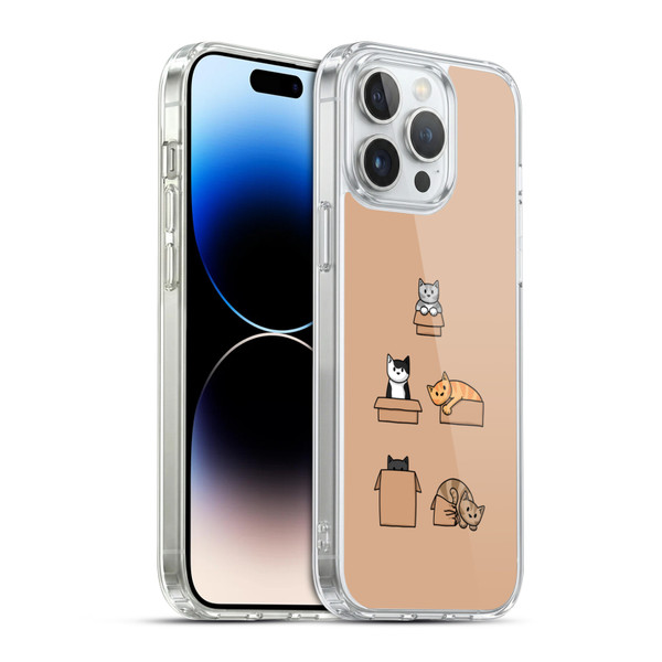 Beth Wilson Doodle Cats 2 Boxes Soft Gel Case for Apple iPhone 14 Pro Max & MagSafe