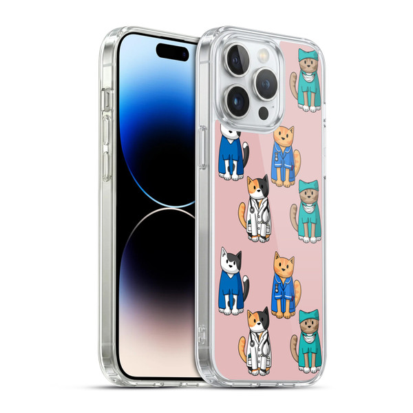 Beth Wilson Doodle Cats 2 Professionals Soft Gel Case for Apple iPhone 14 Pro Max & MagSafe