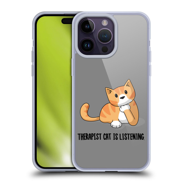 Beth Wilson Doodle Cats 2 Therapist Soft Gel Case for Apple iPhone 14 Pro Max