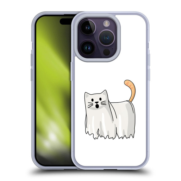 Beth Wilson Doodle Cats 2 Halloween Ghost Soft Gel Case for Apple iPhone 14 Pro