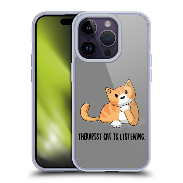 Beth Wilson Doodle Cats 2 Therapist Soft Gel Case for Apple iPhone 14 Pro