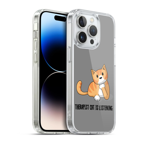 Beth Wilson Doodle Cats 2 Therapist Soft Gel Case for Apple iPhone 14 Pro & MagSafe