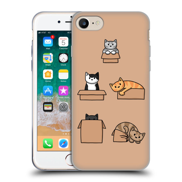 Beth Wilson Doodle Cats 2 Boxes Soft Gel Case for Apple iPhone 7 / 8 / SE 2020 & 2022