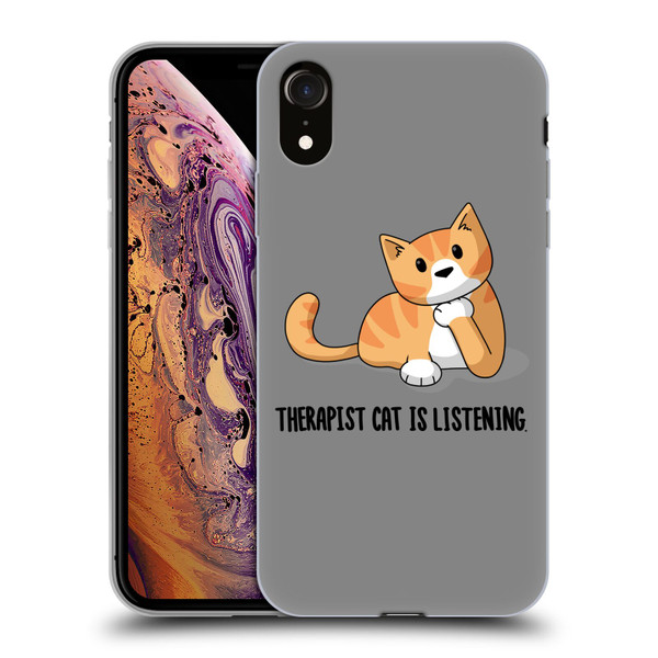 Beth Wilson Doodle Cats 2 Therapist Soft Gel Case for Apple iPhone XR