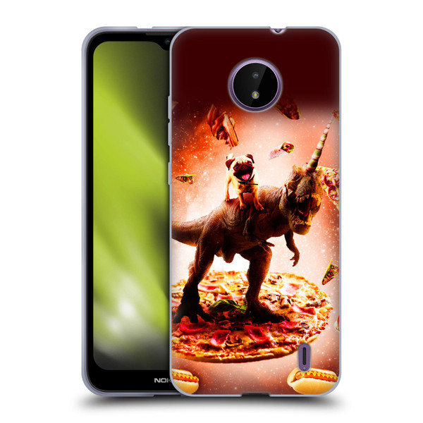 Random Galaxy Space Pizza Ride Pug & Dinosaur Unicorn Soft Gel Case for Nokia C10 / C20