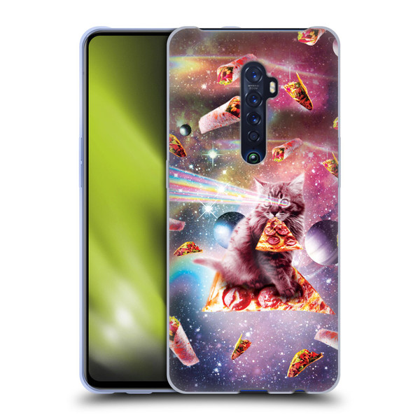 Random Galaxy Space Pizza Ride Outer Space Lazer Cat Soft Gel Case for OPPO Reno 2