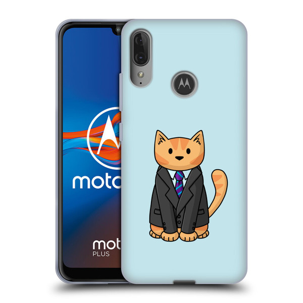 Beth Wilson Doodle Cats 2 Business Suit Soft Gel Case for Motorola Moto E6 Plus