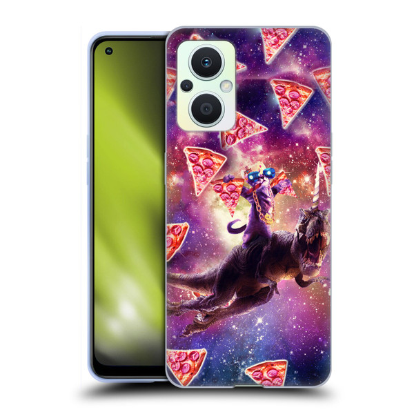 Random Galaxy Space Pizza Ride Thug Cat & Dinosaur Unicorn Soft Gel Case for OPPO Reno8 Lite