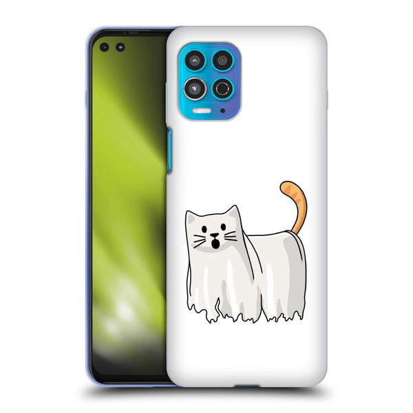 Beth Wilson Doodle Cats 2 Halloween Ghost Soft Gel Case for Motorola Moto G100