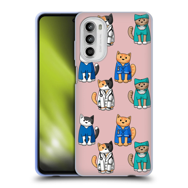 Beth Wilson Doodle Cats 2 Professionals Soft Gel Case for Motorola Moto G52