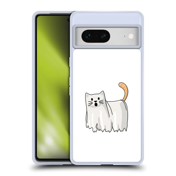Beth Wilson Doodle Cats 2 Halloween Ghost Soft Gel Case for Google Pixel 7