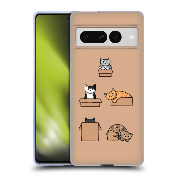 Beth Wilson Doodle Cats 2 Boxes Soft Gel Case for Google Pixel 7 Pro