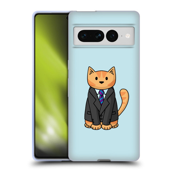 Beth Wilson Doodle Cats 2 Business Suit Soft Gel Case for Google Pixel 7 Pro
