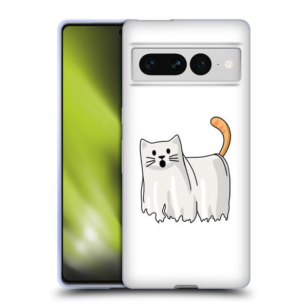 Beth Wilson Doodle Cats 2 Halloween Ghost Soft Gel Case for Google Pixel 7 Pro