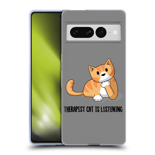 Beth Wilson Doodle Cats 2 Therapist Soft Gel Case for Google Pixel 7 Pro
