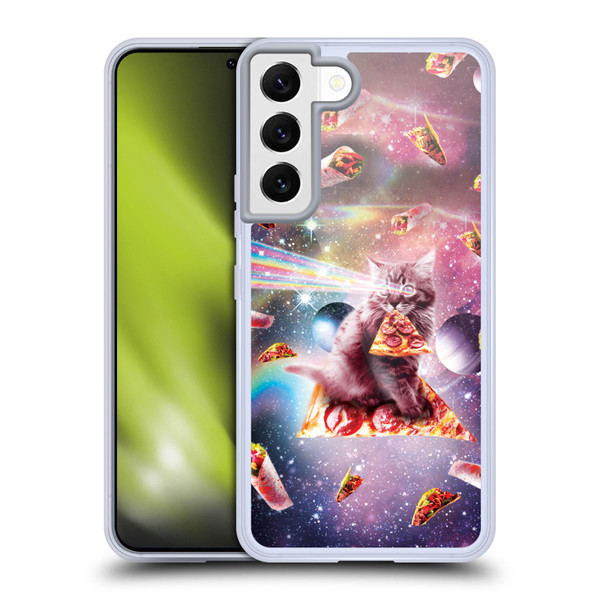 Random Galaxy Space Pizza Ride Outer Space Lazer Cat Soft Gel Case for Samsung Galaxy S22 5G
