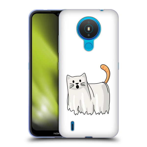 Beth Wilson Doodle Cats 2 Halloween Ghost Soft Gel Case for Nokia 1.4