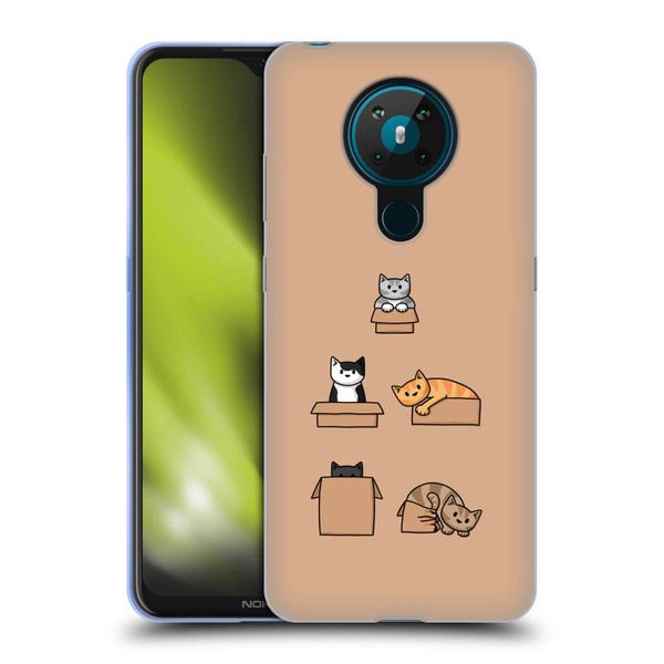 Beth Wilson Doodle Cats 2 Boxes Soft Gel Case for Nokia 5.3