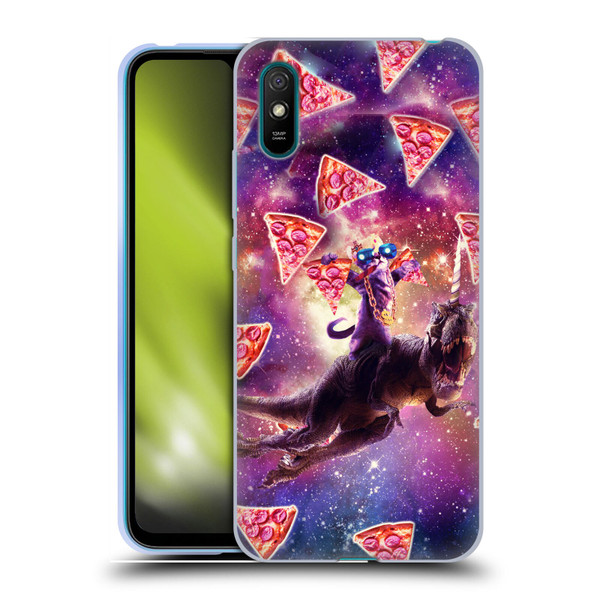 Random Galaxy Space Pizza Ride Thug Cat & Dinosaur Unicorn Soft Gel Case for Xiaomi Redmi 9A / Redmi 9AT