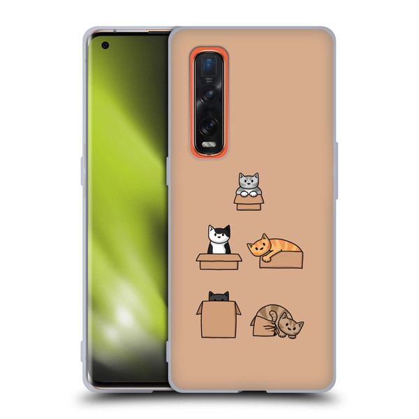Beth Wilson Doodle Cats 2 Boxes Soft Gel Case for OPPO Find X2 Pro 5G