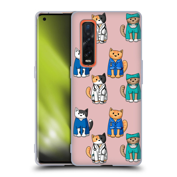 Beth Wilson Doodle Cats 2 Professionals Soft Gel Case for OPPO Find X2 Pro 5G