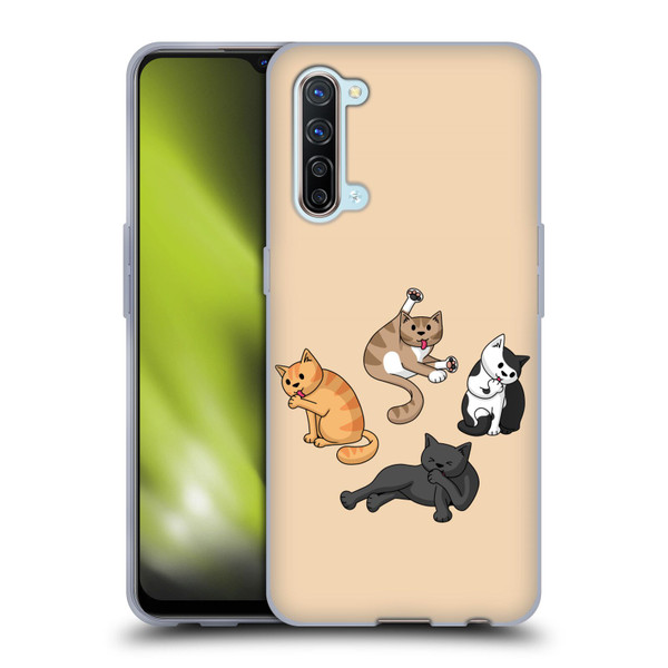Beth Wilson Doodle Cats 2 Washing Time Soft Gel Case for OPPO Find X2 Lite 5G