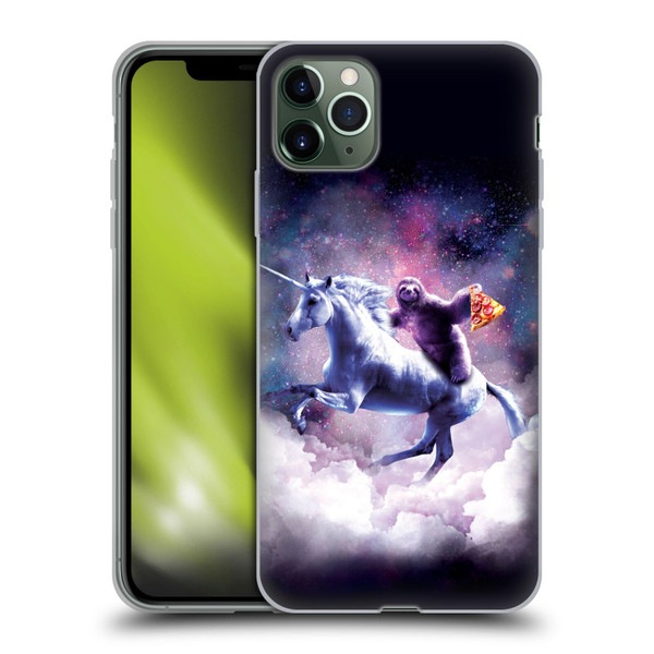 Random Galaxy Space Unicorn Ride Pizza Sloth Soft Gel Case for Apple iPhone 11 Pro Max