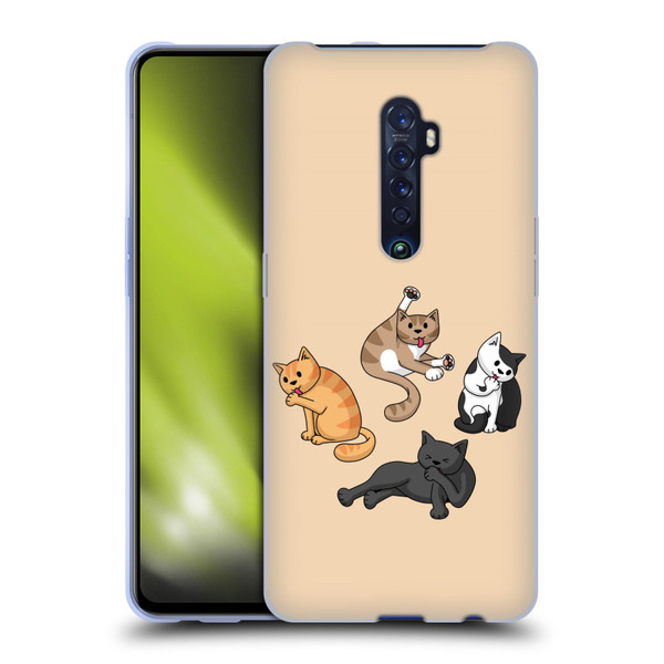 Beth Wilson Doodle Cats 2 Washing Time Soft Gel Case for OPPO Reno 2