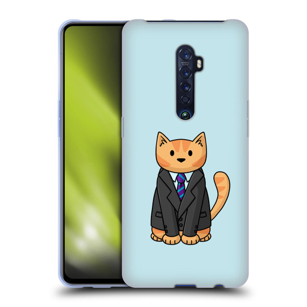 Beth Wilson Doodle Cats 2 Business Suit Soft Gel Case for OPPO Reno 2