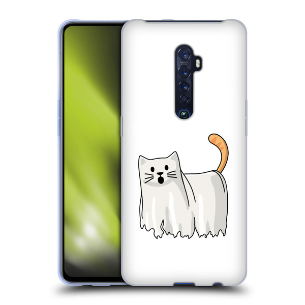 Beth Wilson Doodle Cats 2 Halloween Ghost Soft Gel Case for OPPO Reno 2