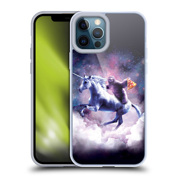 Random Galaxy Space Unicorn Ride Pizza Sloth Soft Gel Case for Apple iPhone 12 Pro Max