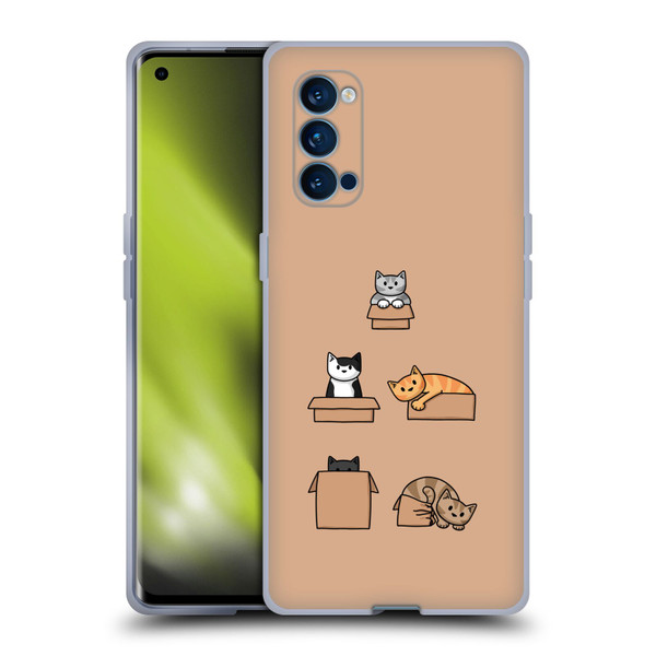 Beth Wilson Doodle Cats 2 Boxes Soft Gel Case for OPPO Reno 4 Pro 5G