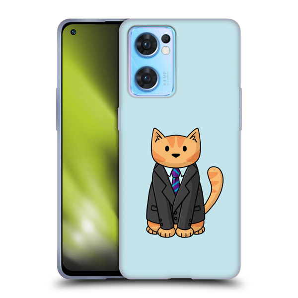 Beth Wilson Doodle Cats 2 Business Suit Soft Gel Case for OPPO Reno7 5G / Find X5 Lite