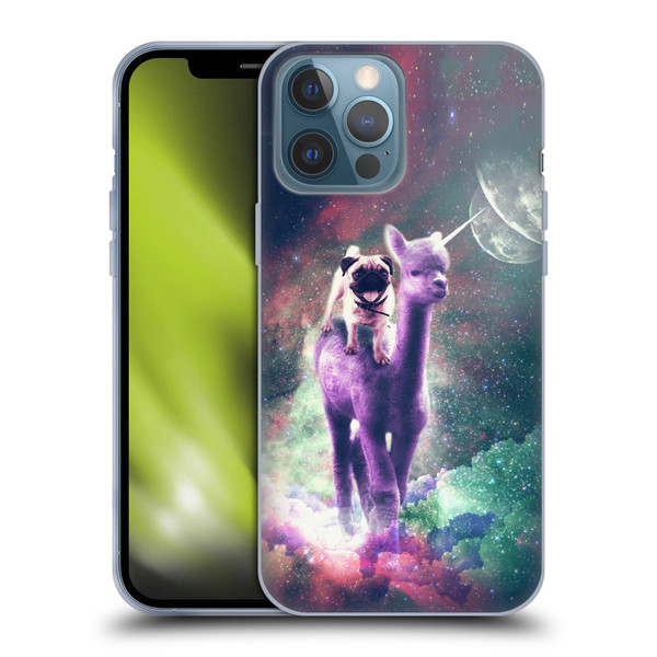 Random Galaxy Space Unicorn Ride Pug Riding Llama Soft Gel Case for Apple iPhone 13 Pro Max