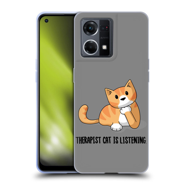 Beth Wilson Doodle Cats 2 Therapist Soft Gel Case for OPPO Reno8 4G
