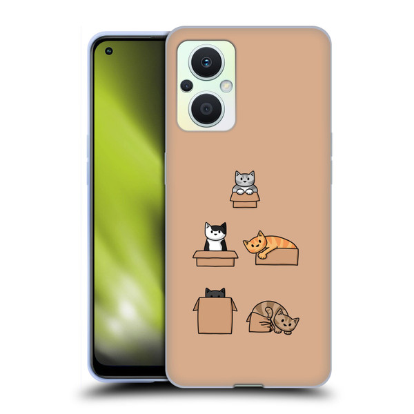 Beth Wilson Doodle Cats 2 Boxes Soft Gel Case for OPPO Reno8 Lite