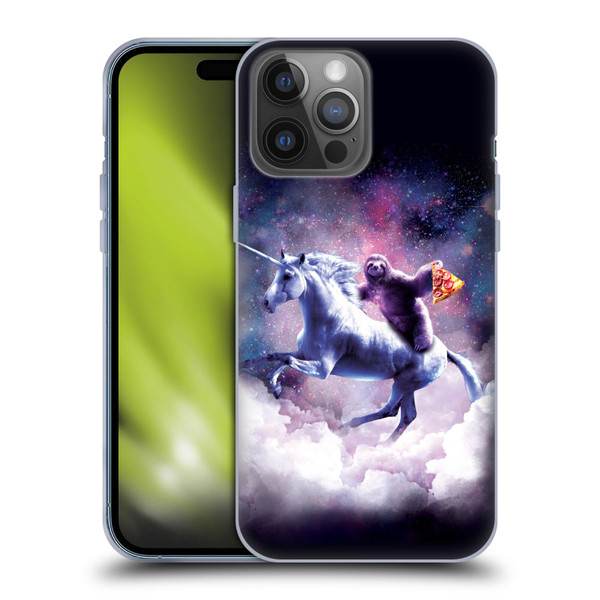 Random Galaxy Space Unicorn Ride Pizza Sloth Soft Gel Case for Apple iPhone 14 Pro Max