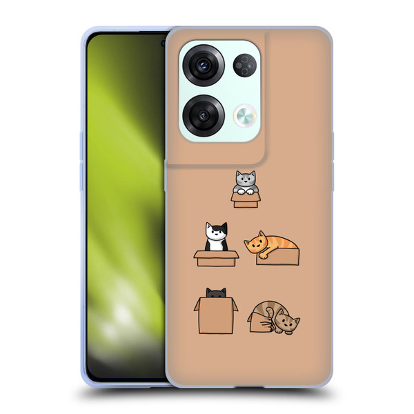 Beth Wilson Doodle Cats 2 Boxes Soft Gel Case for OPPO Reno8 Pro
