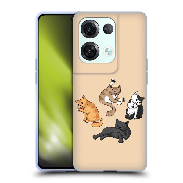 Beth Wilson Doodle Cats 2 Washing Time Soft Gel Case for OPPO Reno8 Pro