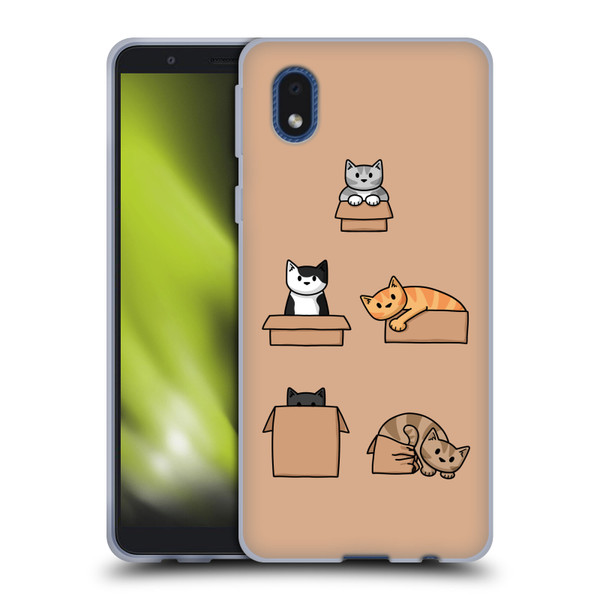 Beth Wilson Doodle Cats 2 Boxes Soft Gel Case for Samsung Galaxy A01 Core (2020)