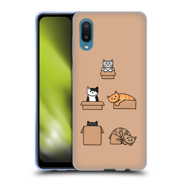 Beth Wilson Doodle Cats 2 Boxes Soft Gel Case for Samsung Galaxy A02/M02 (2021)