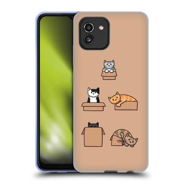 Beth Wilson Doodle Cats 2 Boxes Soft Gel Case for Samsung Galaxy A03 (2021)