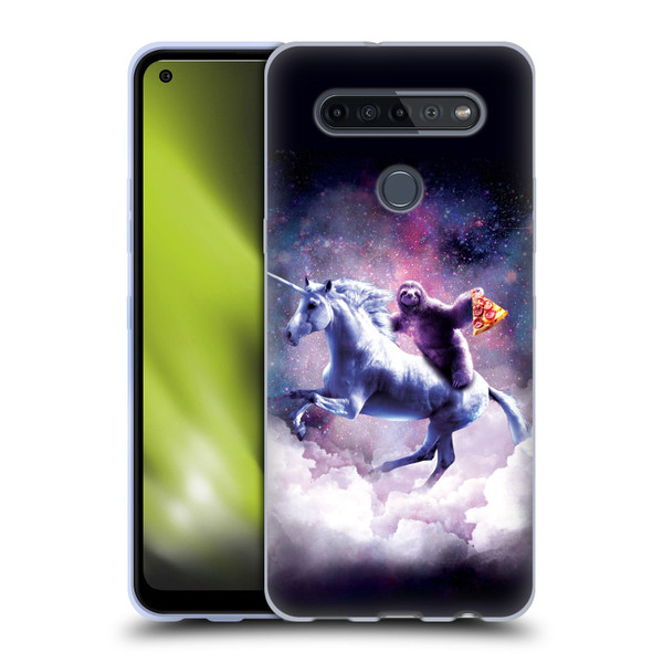 Random Galaxy Space Unicorn Ride Pizza Sloth Soft Gel Case for LG K51S