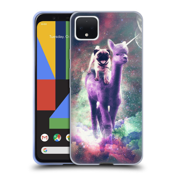 Random Galaxy Space Unicorn Ride Pug Riding Llama Soft Gel Case for Google Pixel 4 XL