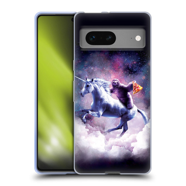 Random Galaxy Space Unicorn Ride Pizza Sloth Soft Gel Case for Google Pixel 7