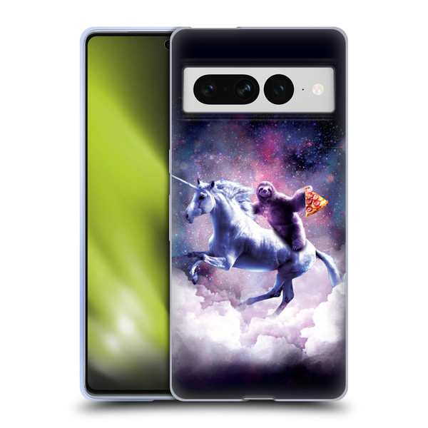 Random Galaxy Space Unicorn Ride Pizza Sloth Soft Gel Case for Google Pixel 7 Pro