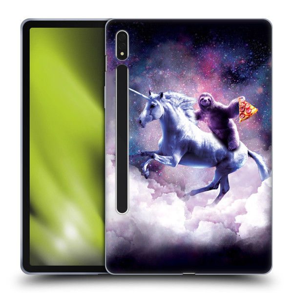 Random Galaxy Space Unicorn Ride Pizza Sloth Soft Gel Case for Samsung Galaxy Tab S8